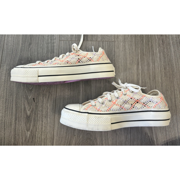 Converse Chuck Taylor Crochet‎ Knit Platform Sneakers Women’s 9 Low Top Festival - Picture 6 of 10
